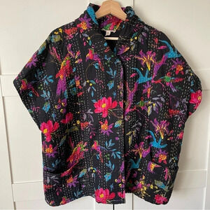 Anthropology Andersen & Lauth Poncho Vest Jacket Quilted OS Lagenlook Art Wear